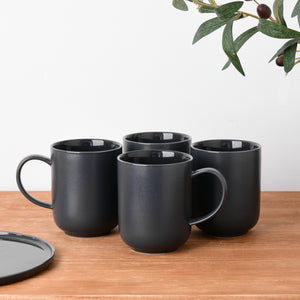 4-Piece Porcelain Mug Set Charcoal