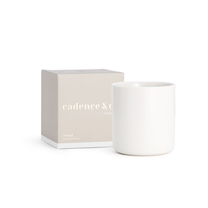 Overture Scented Candle Vivant: Coconut & Lime Natural Soy Wax Candle w/ Essential Oils 300 mL
