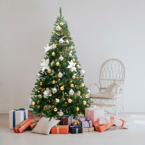 Realistic Christmas Trees with LED Lights Green