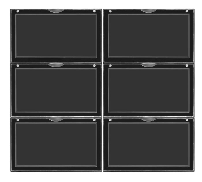 Kicks Side Display Stackable Shoe Storage Box - Black - 6 Pack