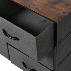 Luna 6 Drawer Fabric Home Storage Dresser Charcoal 
