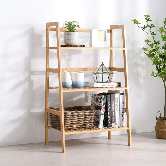 Kusa 3-Tier Natural Bamboo Shelf Attractive and Eco-friendly Storage 91x57x32cm
