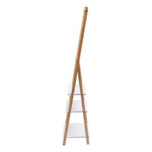 3-Tier Natural Bamboo Shelf & Rack Natural and White Bathroom Organiser