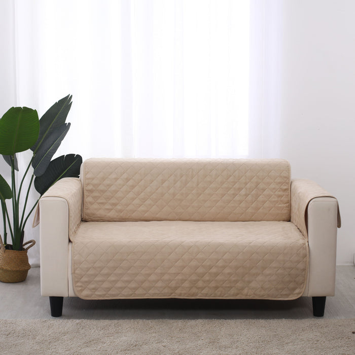 Cosy Quilted Sofa Protector Cover for Oversized Sofa - Oat