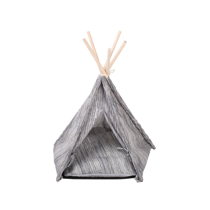 Pet Teepee Tent - Wood Grain