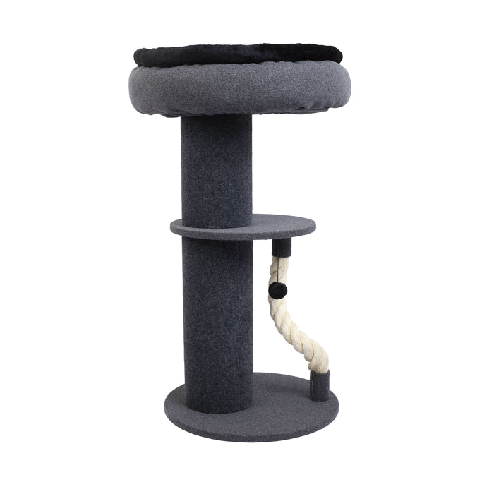 Higher Cat Tree Scratching Tower with Snuggle Bed Dark Grey & Black