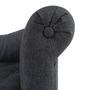 Luxe Button Pet Sofa - Charcoal