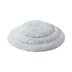 Shaggy Faux Fur Round Padded Lounge Mat - Arctic Grey