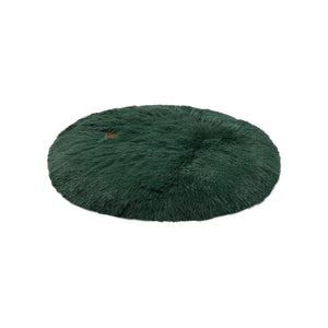 Shaggy Faux Fur Round Padded Lounge Mat - Eden Green