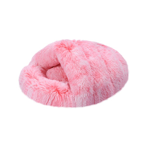 Fur Faux Igloo Cat Cave Ombre Pink