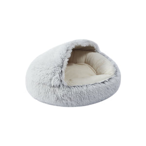 Snoodie Faux Fur Pet Cave with Removable Cover Arctic Grey