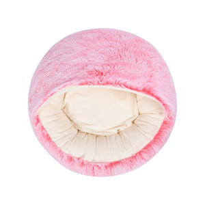 Snoodie Faux Fur Pet Cave with Removable Cover Ombre Pink