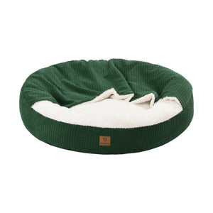 Snookie Hooded Pet Bed in Corncob - Eden Green