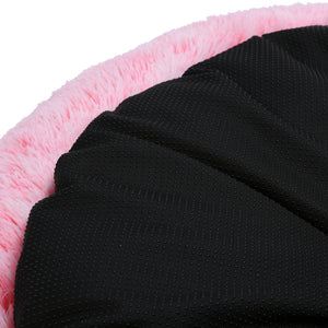 Snookie Hooded Pet Bed in Faux Fur - Ombre Pink