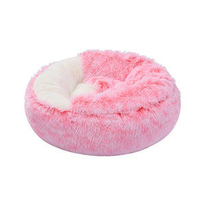 Snookie Hooded Pet Bed in Faux Fur - Ombre Pink