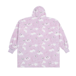 Adult Giant Hoodie Llama Face Light Pink