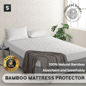 Bamboo Quilted Mattress Protector White