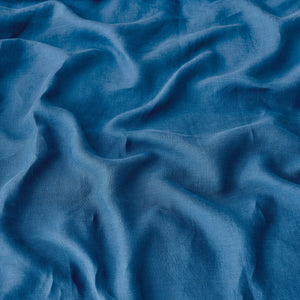 100% European Flax Linen Quilt Cover Set Deep Blue