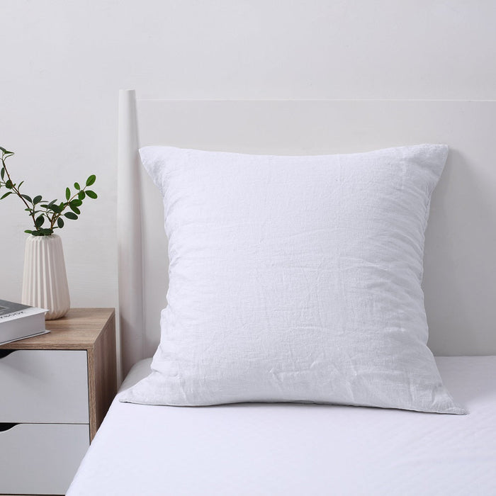 100% European Flax Linen Pillowcase WHITE