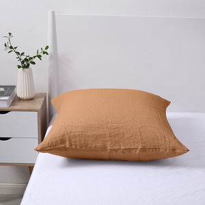 100% European Flax Linen Pillowcase RUST