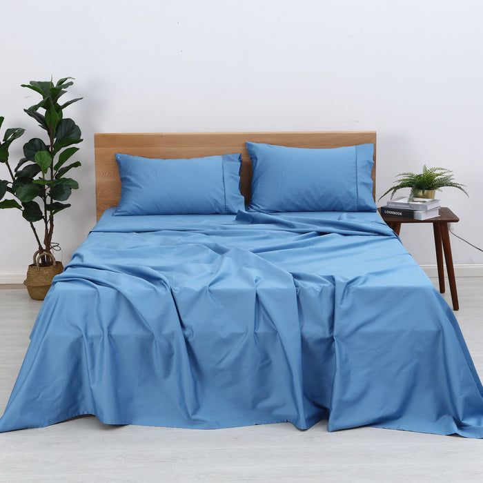 Organic Cotton Sheet Set  Niagra Blue