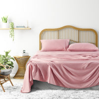 Natural Home Luxurious 375Tc Tencel Sheet Set  Blush Pink