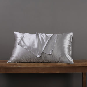 Natural Home 25 Momme Premium Mulberry Silk Pillowcase Grey Standard