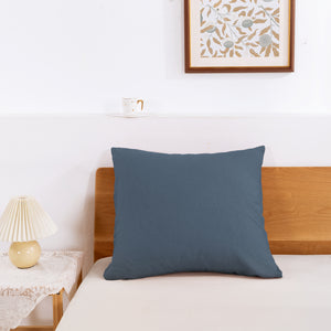 100% European Flax Linen Euro Pillowcase Washed Blue
