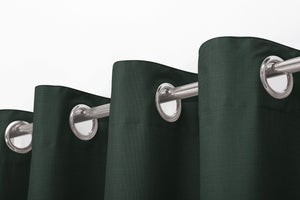 100% Blockout Eyelet Curtain Pair Forest Green