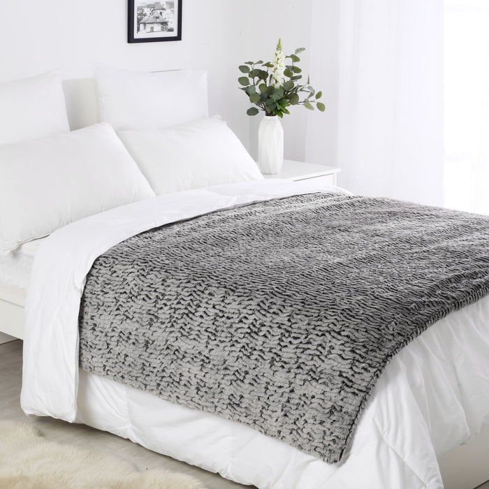 Luxury Faux Chinchilla Weighted Relaxing Simulated Blankets
