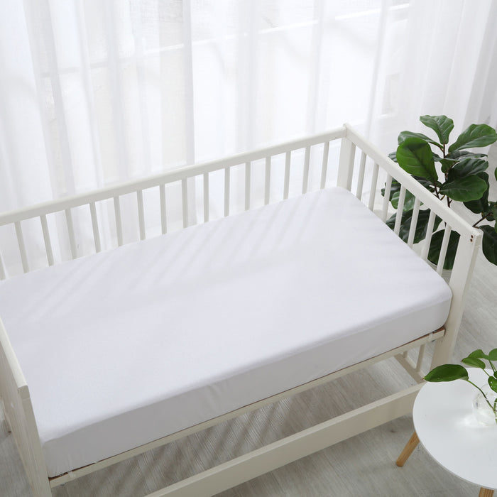 Bamboo Terry Cot Waterproof Mattress Protector White