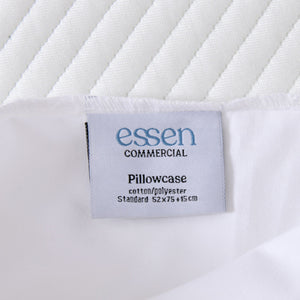 Commercial Standard Pillowcase White Cotton-Polyester Blend 51x56cm Twin Pack