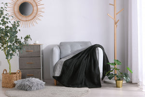 Reversible Heated Throw Blanket - Two Tone (Charcoal/Silver)
