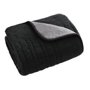 Reversible Heated Throw Blanket - Two Tone (Charcoal/Silver)