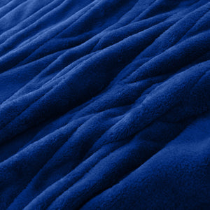 Coral Fleece Heated Throw Classic Blue