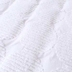 Tufted Washed Vintage Cotton Quilt Cover Set Darvo White