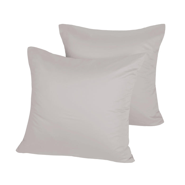 1000TC Cotton Sateen Euro Pillowcase Oyster Twin Pack