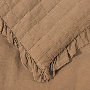 Premium Quilted Sandwash Coverlet Rust