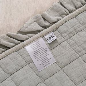 Premium Quilted Sandwash Quilt Cover Set Queen Bed Dove Grey