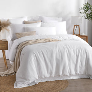 Justine Cotton Waffle Quilt Cover Set White