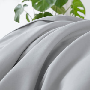 500TC Cotton Sateen Fitted Sheet Set Silver