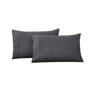 500TC Cotton Sateen Pillowcase Charcoal (Twin Pack)