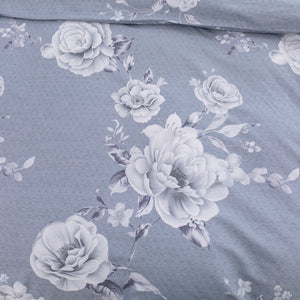 Blossom 100% Cotton Quilt Cover Set Silver