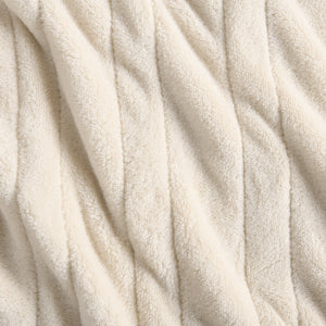 Coral Fleece Electric Heated Throw Blanket Cream