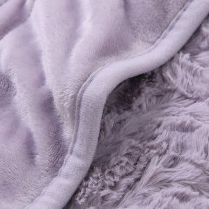 Luxury Faux Fur Heated Throw Lavender