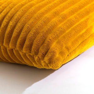 Embossed Teddy Fleece Cushion Mustard 45x45cm