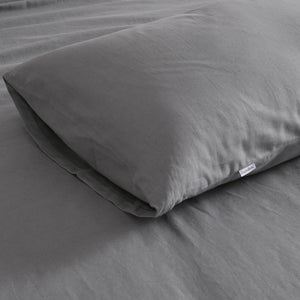 Linen & Cotton Blend Quilt Cover Set Grey