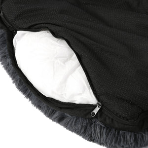 Shaggy Faux Fur Bolster Sofa Protector Pet Bed - Charcoal