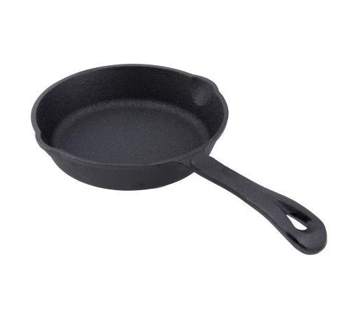 Cast Iron Frypan W/ Vegetable Oil Coating - Skillet Black