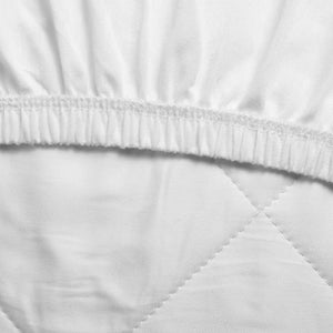 Bamboo Quilted Mattress Protector White Cot